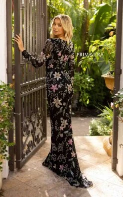 Primavera Couture 12007 Dress -THE DRESS WARE HOUSE 12007 BLACK MULTI 1 4b968bdb 5ac2 4b28 a5d1 6740edcf5a19