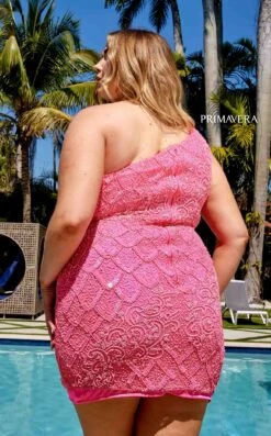 Primavera Couture 14023 Dress -THE DRESS WARE HOUSE 14023 NEON PINK 2