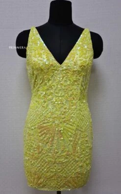 Primavera Couture 14024 Dress 19 Primavera Couture 14024 Dress -THE DRESS WARE HOUSE 14024 YELLOW 2