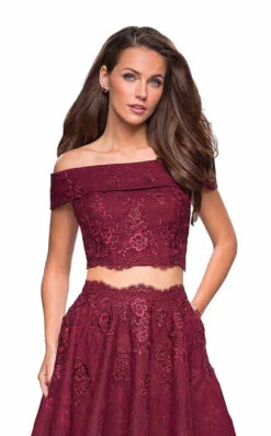 La Femme 27028 Dress -THE DRESS WARE HOUSE 27028 Burgundy F 5251cb85 3dcc 4dc9 be17 dbfe5c918757