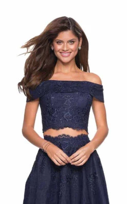 La Femme 27028 Dress -THE DRESS WARE HOUSE 27028 Navy F 1480970d 411a 4e07 8a82 009deb54287a