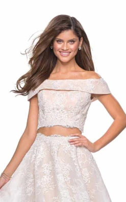 La Femme 27028 Dress -THE DRESS WARE HOUSE 27028 WhiteNude F2 de1f7ba4 7086 48f0 9610 2e7264d86baa