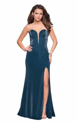 La Femme 27051 Dress -THE DRESS WARE HOUSE 27051 Teal F a5d3318b 208a 4b37 89b2 6e17f4b25482