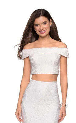 La Femme 27443 Dress -THE DRESS WARE HOUSE 27443 White F2 0ebb4c04 f72c 4bd9 94e3 d7d131b4febc