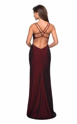 La Femme 27512 Dress -THE DRESS WARE HOUSE 27512 Burgundy B daae6499 dfb9 46cc 9c46 3cfe6c743078