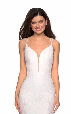 La Femme 27560 Dress -THE DRESS WARE HOUSE 27560 White F 13d8ac58 b316 43ef 83cf a4d5fbb3450c