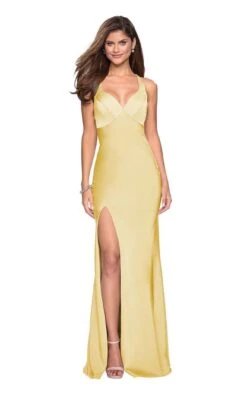 La Femme 27581 Dress -THE DRESS WARE HOUSE 27581 Pale Yellow F 4497b8e9 3dd0 4faa a0a0 5a74d8805902