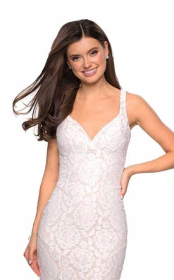La Femme 27623 Dress -THE DRESS WARE HOUSE 27623 White F 2c0d3d26 b61e 4484 a29e 58c622795a69