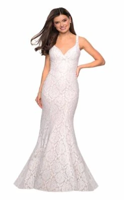 La Femme 27623 Dress -THE DRESS WARE HOUSE 27623 White F 7543a03c 9326 44b6 8558 643c5701cd59