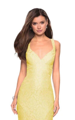 La Femme 27623 Dress -THE DRESS WARE HOUSE 27623 Yellow F c78a04b4 06be 4f04 9f88 4a9a58b688ee