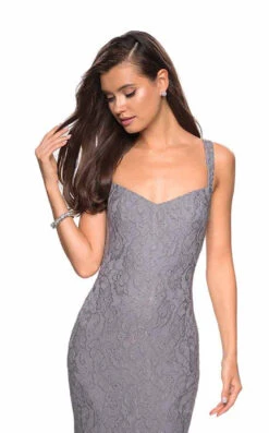 La Femme 27709 Dress -THE DRESS WARE HOUSE 27709 Gunmetal F2 d9c0ee63 064d 45fc 92eb 09c1df94b53c
