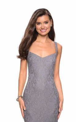 La Femme 27709 Dress -THE DRESS WARE HOUSE 27709 Gunmetal F 282f5566 6fab 4b7f afd0 c7c47608add7