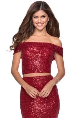 La Femme 28425 Dress -THE DRESS WARE HOUSE 28425 Red F zoom 32838940 681c 49cd 8877 b037483e0788