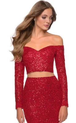 La Femme 28666 Dress -THE DRESS WARE HOUSE 28666 Red F zoom fb5862fc fd2b 4ceb 8fd7 9eb307e71806