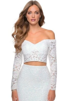 La Femme 28666 Dress -THE DRESS WARE HOUSE 28666 White F zoom d367ddfc 763a 4e42 b879 47a0a81061dd