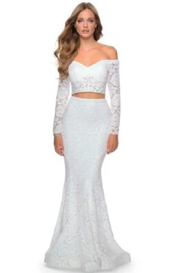 La Femme 28666 Dress -THE DRESS WARE HOUSE 28666 White F ba604b78 bf11 4ef2 a1a6 146c7e79231d