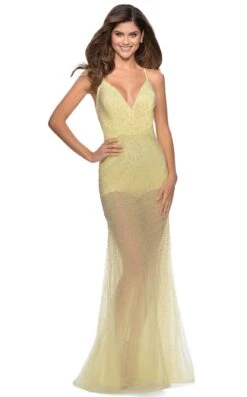 La Femme 28806 Dress -THE DRESS WARE HOUSE 28806 PaleYellow F 1cb04c00 9f40 4ef6 9cd7 4c532b2e1485