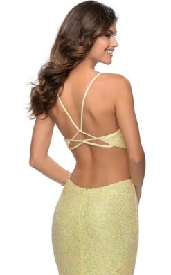 La Femme 28983 Dress -THE DRESS WARE HOUSE 28983 PaleYellow B zoom 34115c12 2d7f 4218 8ab4 12fcaed5347c