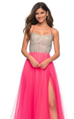 La Femme 30721 Dress -THE DRESS WARE HOUSE 30721 NeonPink F3 4aa8f91e aee8 498d 80b4 851254a5c9fb