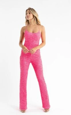 Primavera Couture 3774 Jumpsuit -THE DRESS WARE HOUSE 3774 NEON PINK 3 ba12789b bde6 4197 afbf 99c07a4664ff