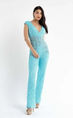 Primavera Couture 3775 Jumpsuit -THE DRESS WARE HOUSE 3775 TURQUOISE 1215 c08cce17 8d90 4a72 a1ec b292d943a633