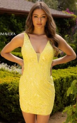 Primavera Couture 3806 Dress -THE DRESS WARE HOUSE 3806 YELLOW 1 2411f474 d9df 4b53 bb40 ebbb3b6cc6ba