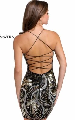 Primavera Couture 3848 Dress -THE DRESS WARE HOUSE 3848 BLACK MULTI 1381