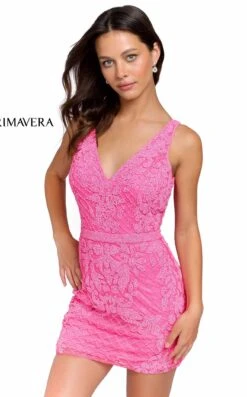 Primavera Couture 3856 Dress -THE DRESS WARE HOUSE 3856 NEON PINK 7853 1 7c5b060a 064f 4383 a232 c76a433528a0