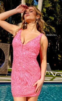 Primavera Couture 4008 Dress -THE DRESS WARE HOUSE 4008 NEON PINK 64668f30 4090 4f06 a520 413faf41c3b5