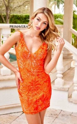 Primavera Couture 4059 Dress -THE DRESS WARE HOUSE 4059 ORANGE 4 ba50ed4f a592 4948 babc cb3644b06785