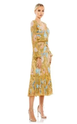 Mac Duggal 5423 Dress -THE DRESS WARE HOUSE 5423 NudeMulti AS