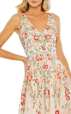 Mac Duggal 5527 Dress -THE DRESS WARE HOUSE 5527 NudeMulti CL 68af7254 cb55 4717 8ad2 a07e67838aa4