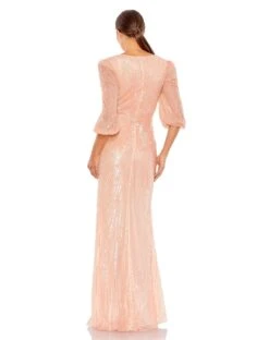 Mac Duggal 5614 Dress -THE DRESS WARE HOUSE 5614 Peach BK f4c63334 536f 41f0 a4c0 a18d25f1ea67