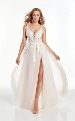 Alyce 60894 Dress -THE DRESS WARE HOUSE 60894 DIAMONDWHITE BLUSH 1