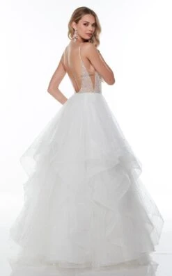 Alyce 61107 Dress -THE DRESS WARE HOUSE 61107 DIAMONDWHITESOLID 2