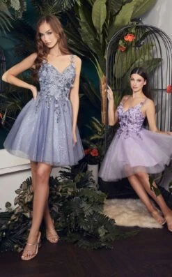 LaDivine 9245 Dress -THE DRESS WARE HOUSE 9245 smoky blue lavender 2
