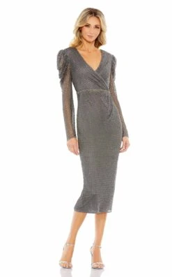 Mac Duggal 93674 Dress -THE DRESS WARE HOUSE 93674 Charcoal AB