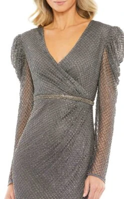 Mac Duggal 93674 Dress -THE DRESS WARE HOUSE 93674 Charcoal CL