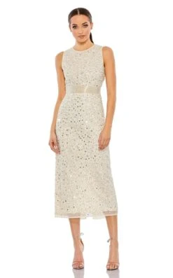 Mac Duggal 93758 Dress -THE DRESS WARE HOUSE 93758 NudeSilver AB