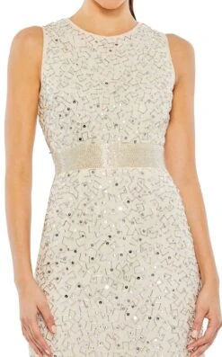 Mac Duggal 93758 Dress -THE DRESS WARE HOUSE 93758 NudeSilver CL