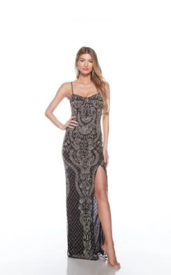Alyce 88004 Dress -THE DRESS WARE HOUSE Alyce 88004 BLACK SILVER 1