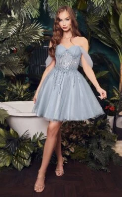 LaDivine CD0211 Dress -THE DRESS WARE HOUSE CD0211 smokyblue