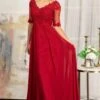 Elizabeth K GL1982 Dress -THE DRESS WARE HOUSE GL1982 BURGUNDY 4O 968695