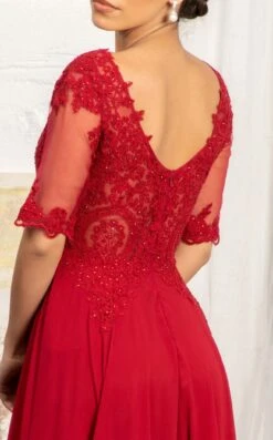 Elizabeth K GL1982 Dress -THE DRESS WARE HOUSE GL1982 BURGUNDY D2 957267