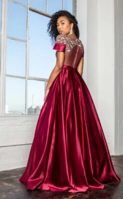 Elizabeth K GL2215 Dress -THE DRESS WARE HOUSE GL2215 BURGUNDY 2O 290628 e04ca9ce be8a 4d10 b2fc aa427fe330ef