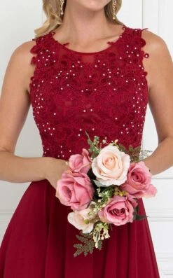 Elizabeth K GL2417 Dress -THE DRESS WARE HOUSE GL2417 BURGUNDY 3O 170320