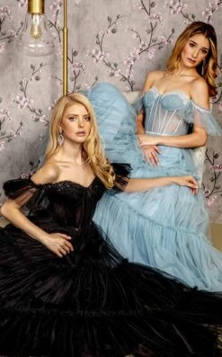 GLS By Gloria GL3453 Dress -THE DRESS WARE HOUSE GLS by Gloria GL3453 BLACK SMOKYBLUE 1 7f7dc415 a2e7 4516 a028 2b483500383d