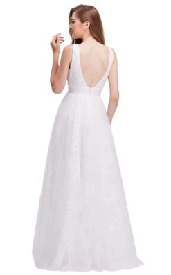 Jadore J16027 Dress -THE DRESS WARE HOUSE J16027 Ivory back 426ccdc7 b169 4941 846e 45a231e561af