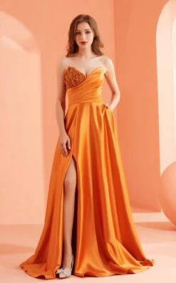 Jadore J22034 Dress -THE DRESS WARE HOUSE J22034 Orange