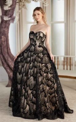 Jadore J22049 Dress -THE DRESS WARE HOUSE J22049 Black Nude 1